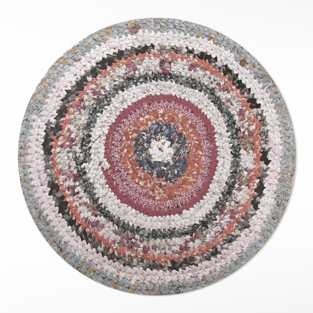 Dywan winylowy okrągły Pleciony wzór vintage