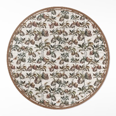 Dywan winylowy okrągły Subtelne ozdobne gałązki vintage