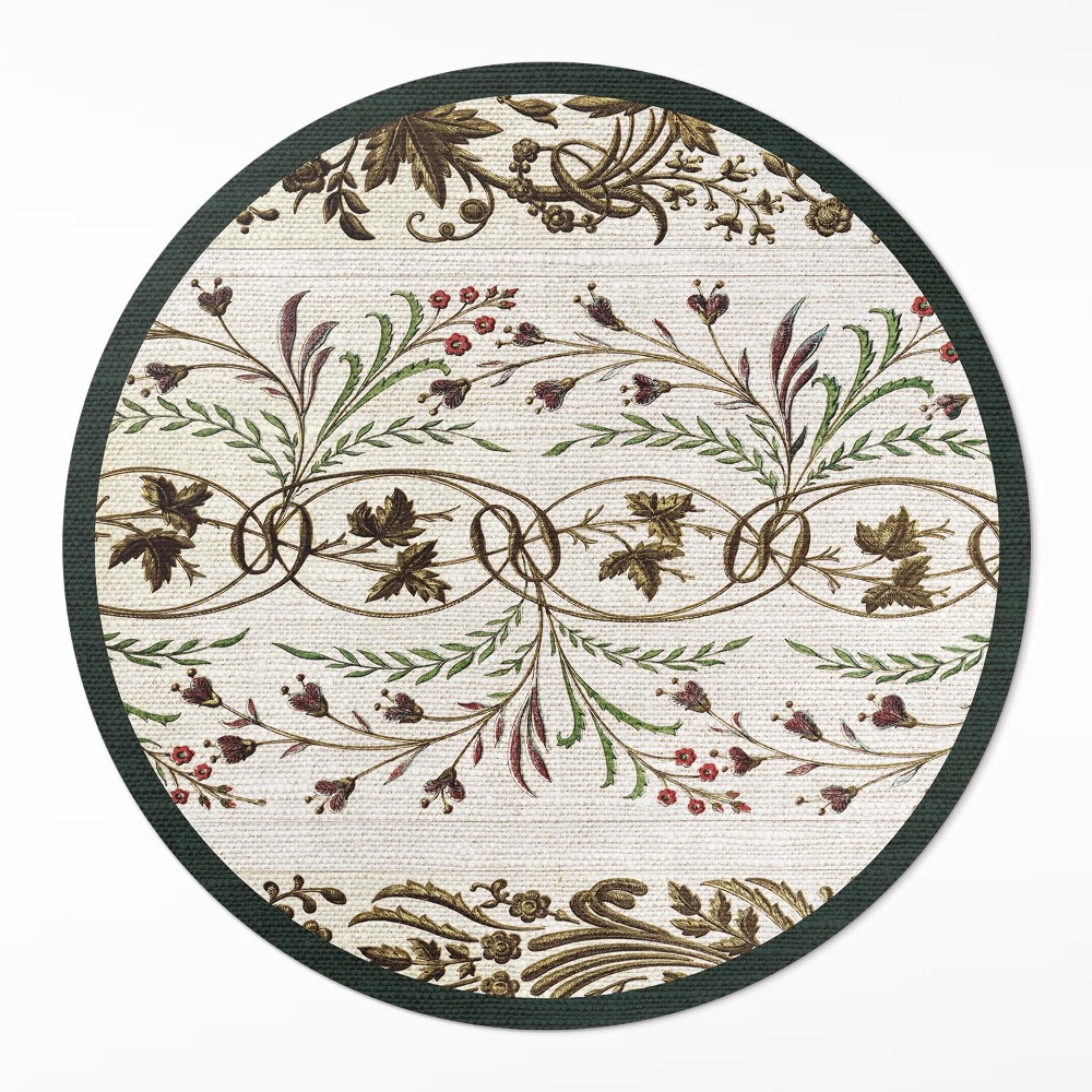 Dywan winylowy okrągły Ozdobne ornamenty roślinne