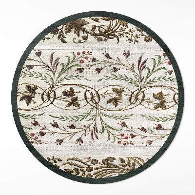 Dywan winylowy okrągły Ozdobne ornamenty roślinne