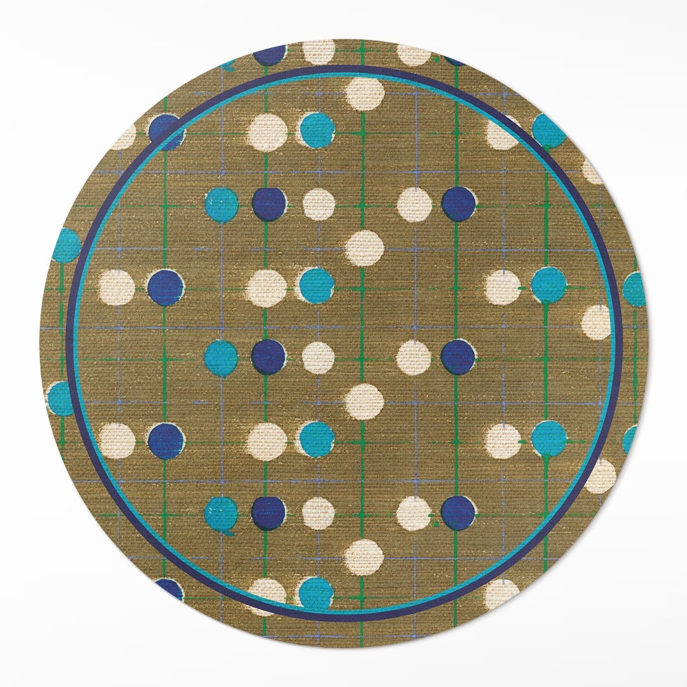 Dywan winylowy okrągły Kolorowe kropki na tkaninie