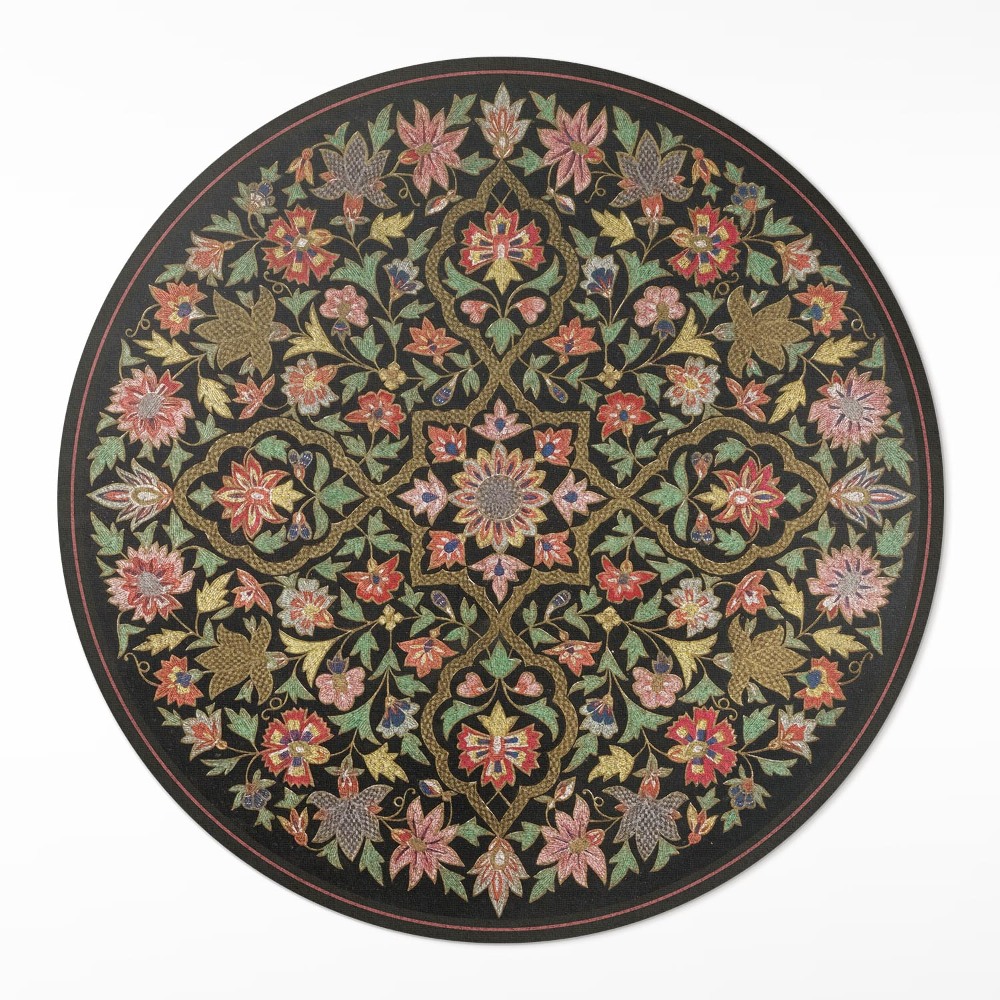 Dywan winylowy okrągły Kolorowa kwiatowa kompozycja