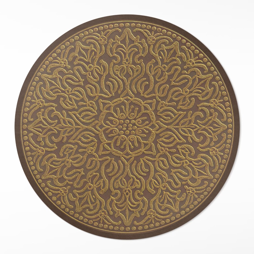 Dywan winylowy okrągły Geometryczny wzór grafika ozdobnego haftu