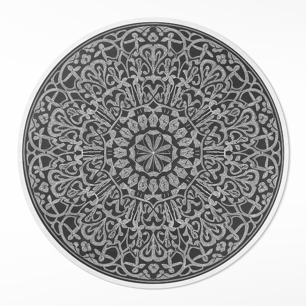 Dywan winylowy okrągły Orientalna mandala geometryczna arabeska