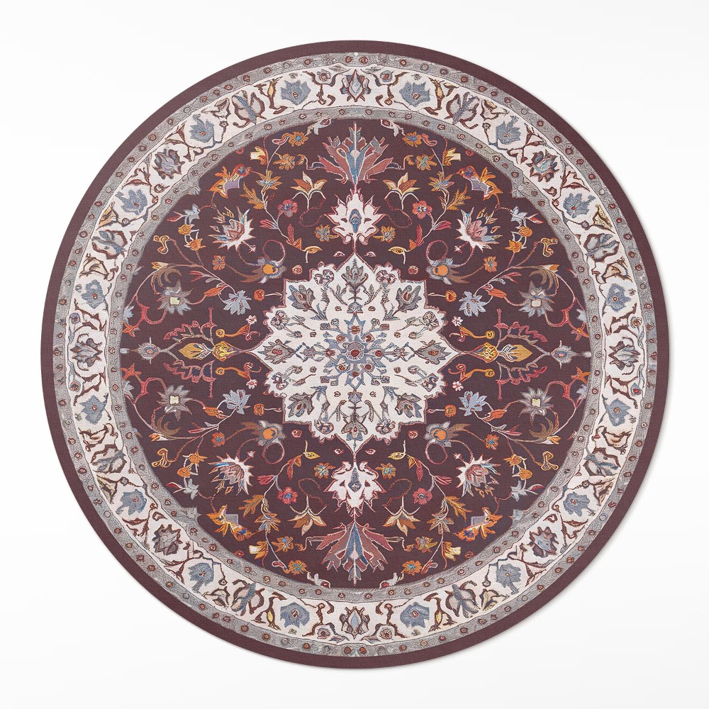 Dywan winylowy okrągły Start dekoracyjny wzór w stylu vintage