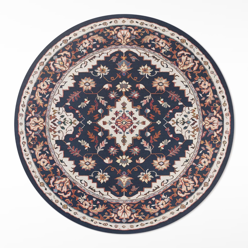Dywan winylowy okrągły Vintage dekoracyjny wzór w stylu perskim