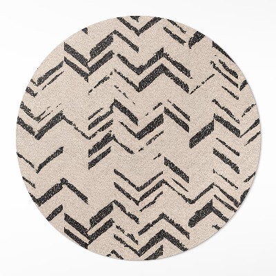 Dywan winylowy okrągły Ślady opon indiańskie strzałki wzór w jodełkę