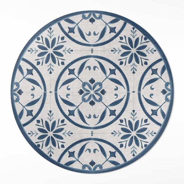 Dywan winylowy okrągły Delikatne płytki styl portugalski vintage