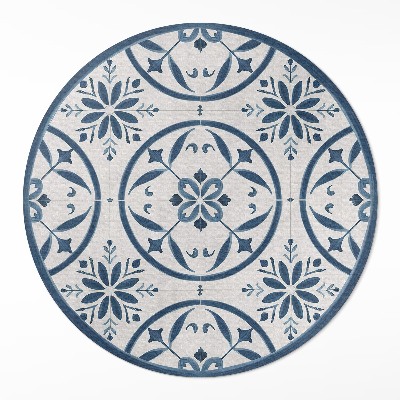 Dywan winylowy okrągły Delikatne płytki styl portugalski vintage