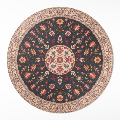 Dywan winylowy okrągły Roślinny ornament wzór vintage perski