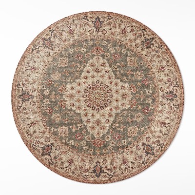 Dywan winylowy okrągły Perskie motywy pełne bogactwa