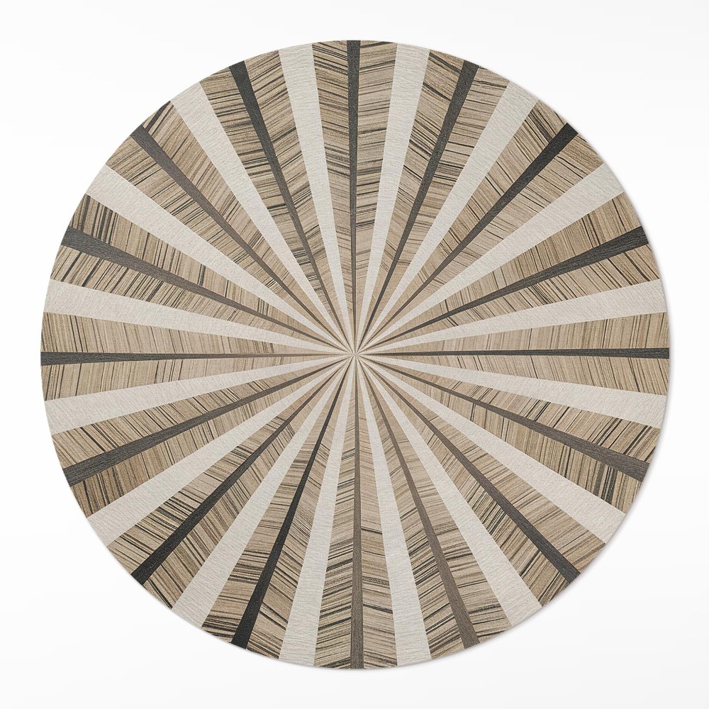 Dywan winylowy okrągły Piaskowa geometria