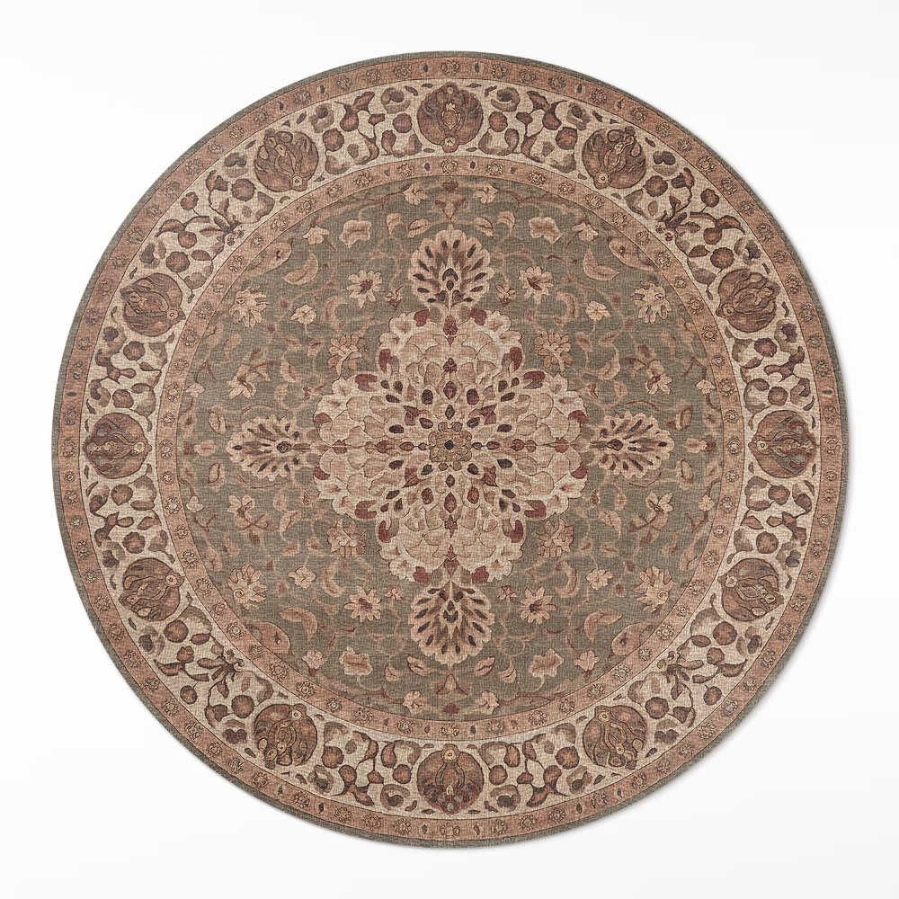 Dywan winylowy okrągły Ornamenty inspirowane perską sztuką
