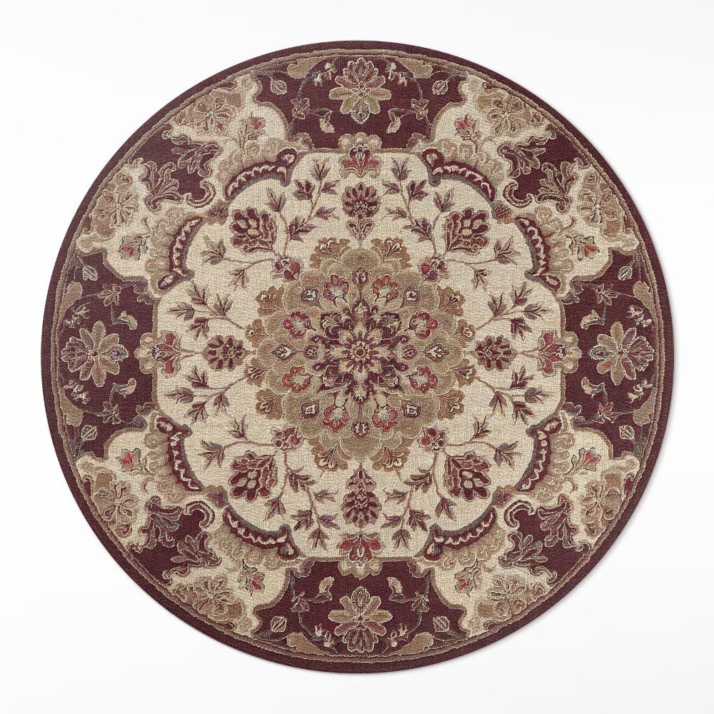 Dywan winylowy okrągły Kwiatowa kompozycja vintage