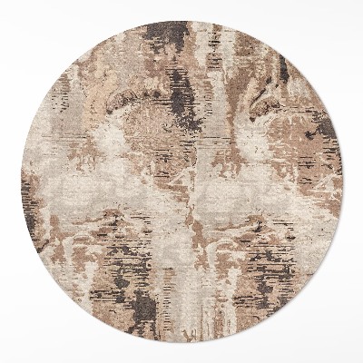 Dywan winylowy okrągły Brązowa abstrakcja retro