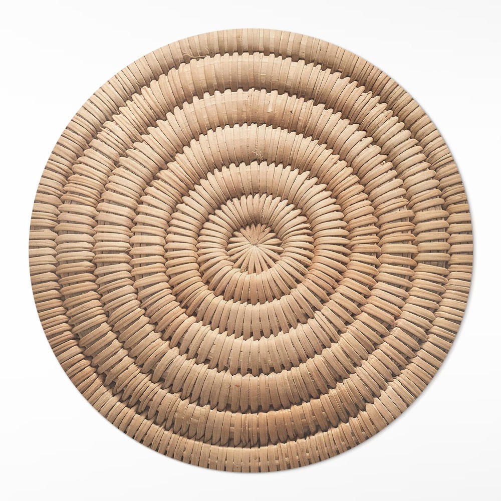 Dywan winylowy okrągły Minimalistyczna plecionka boho