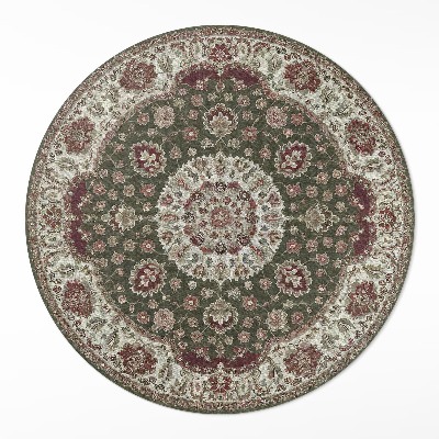 Dywan winylowy okrągły Perska zieleń mandali
