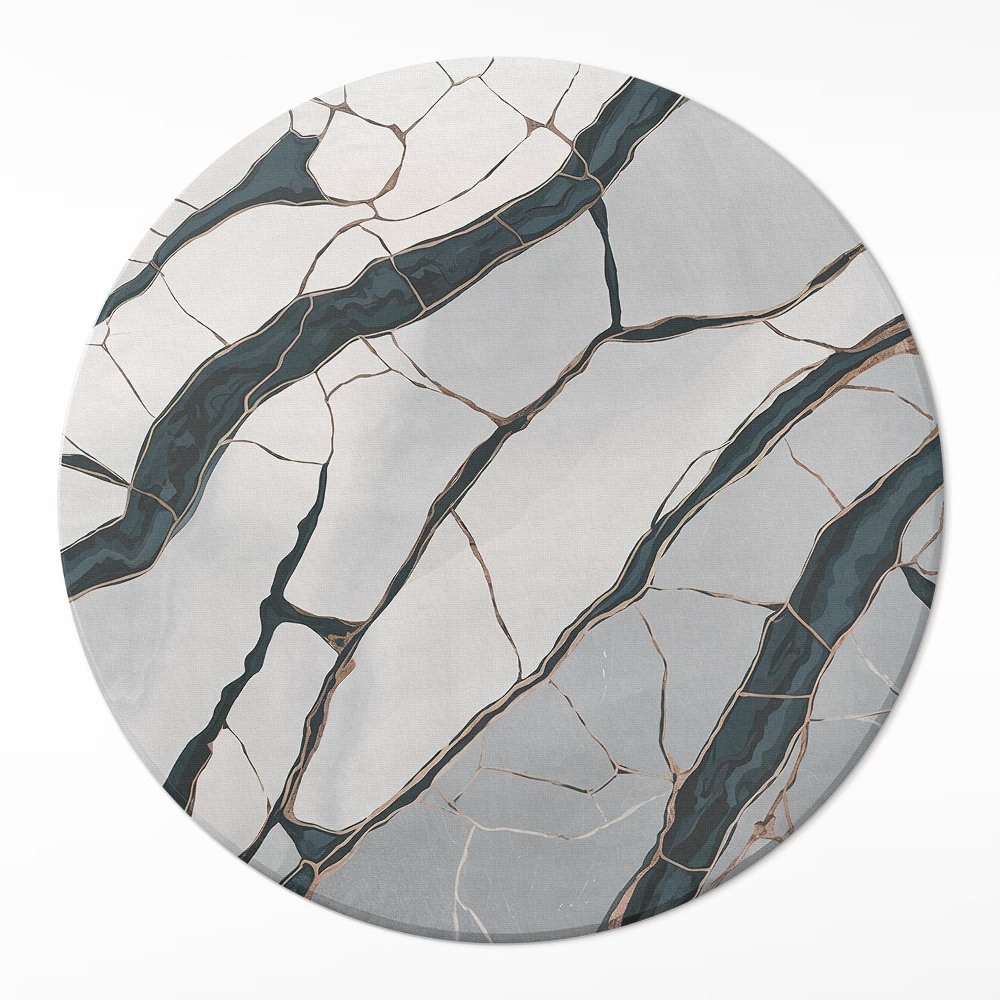 Dywan winylowy okrągły Szara perfekcja kamienia