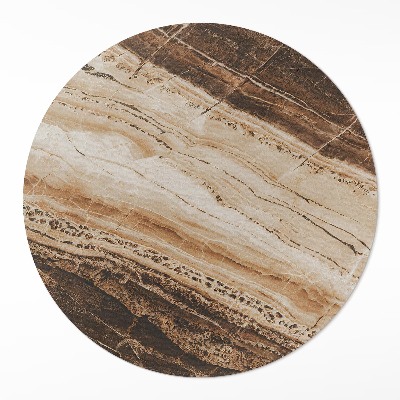 Dywan winylowy okrągły Brązowy kamień szlachetny