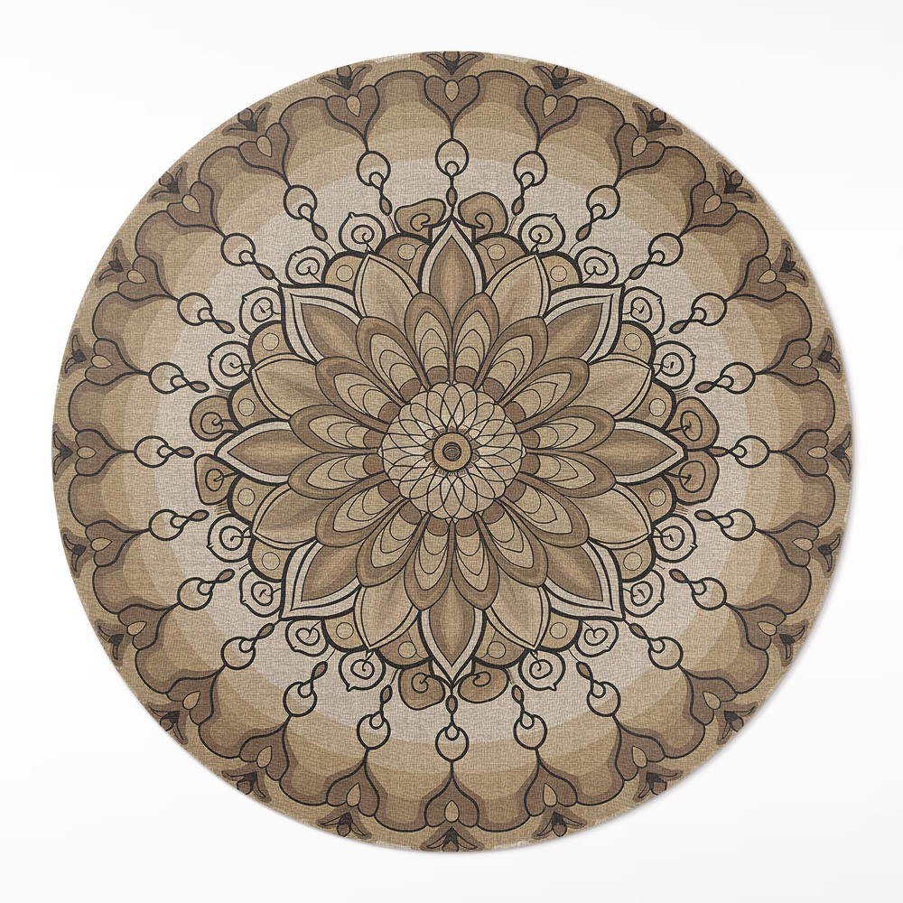 Dywan winylowy okrągły Symetryczne wzory mandali