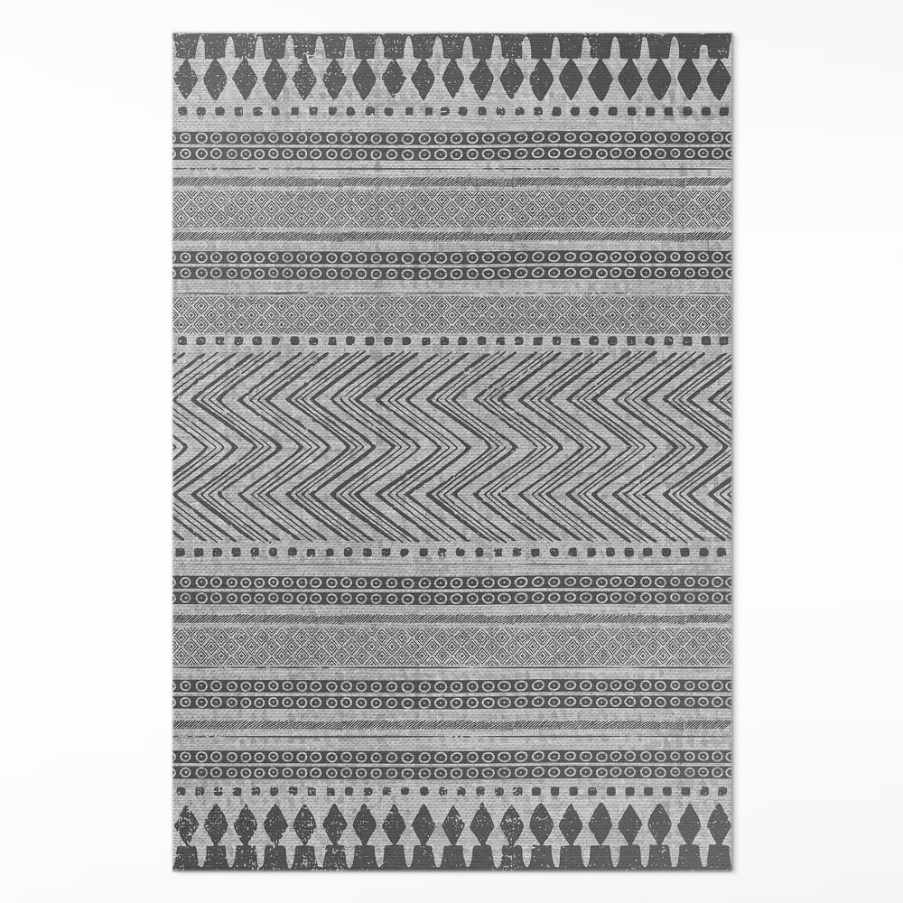 Dywan winylowy Paski i zygzaki imitacja tkaniny