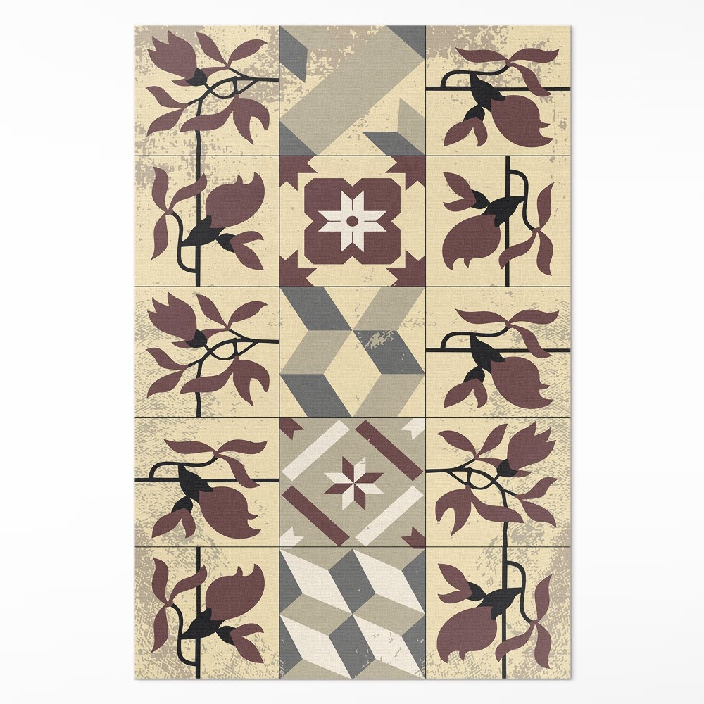 Dywan winylowy Magnolia kafelki wzorzysta mozaika