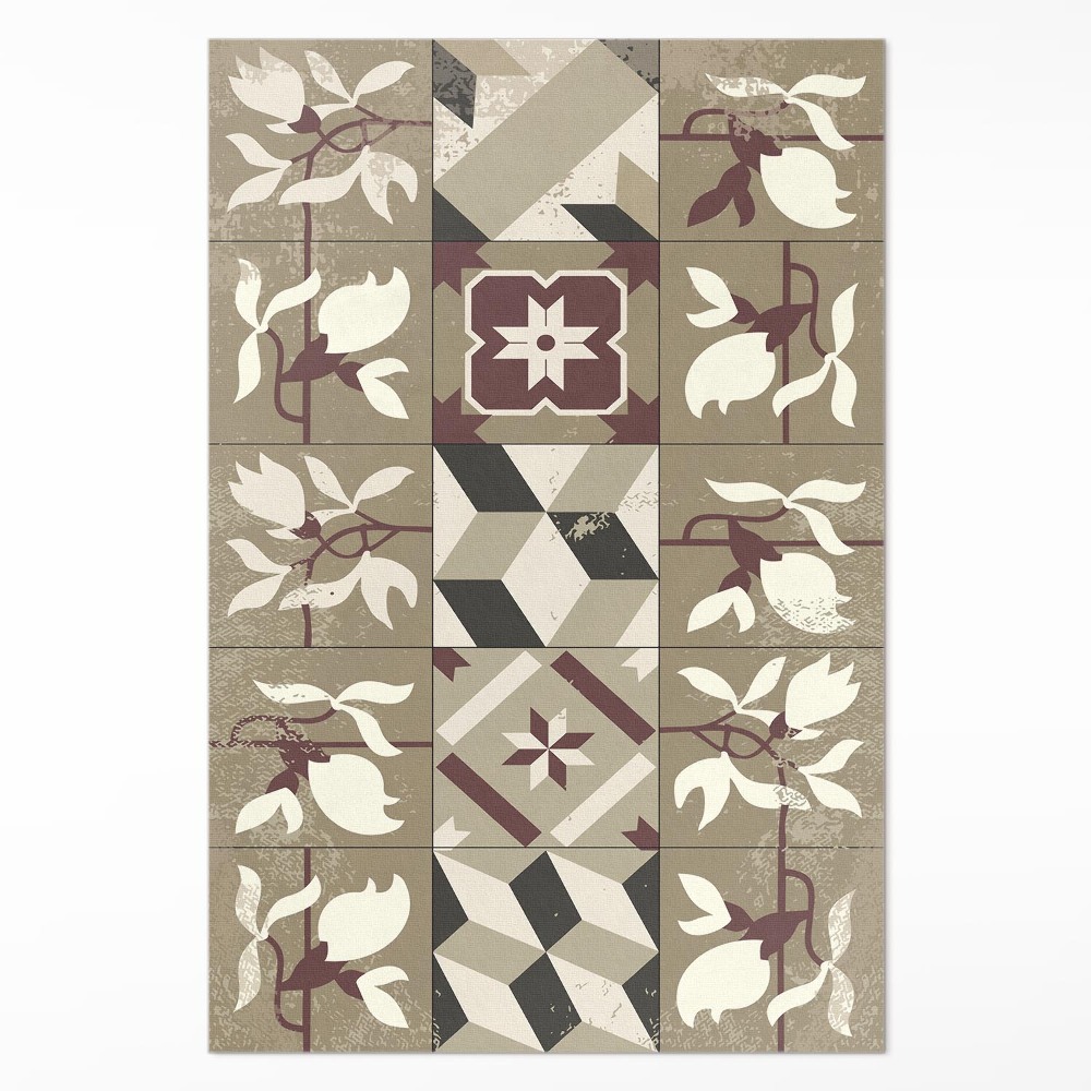 Dywan winylowy Kafelki magnolia dekoracyjna mozaika