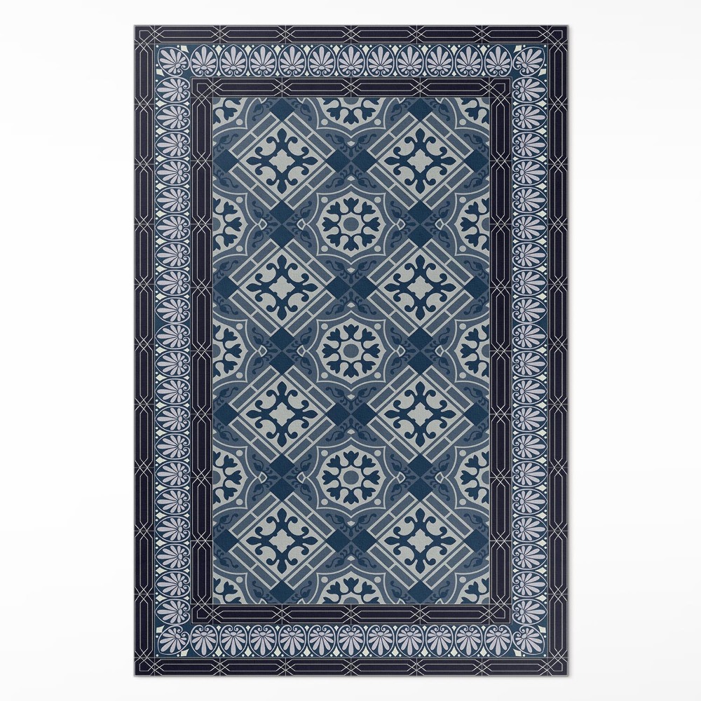 Dywan winylowy Granatowa talavera piękny wzór vintage