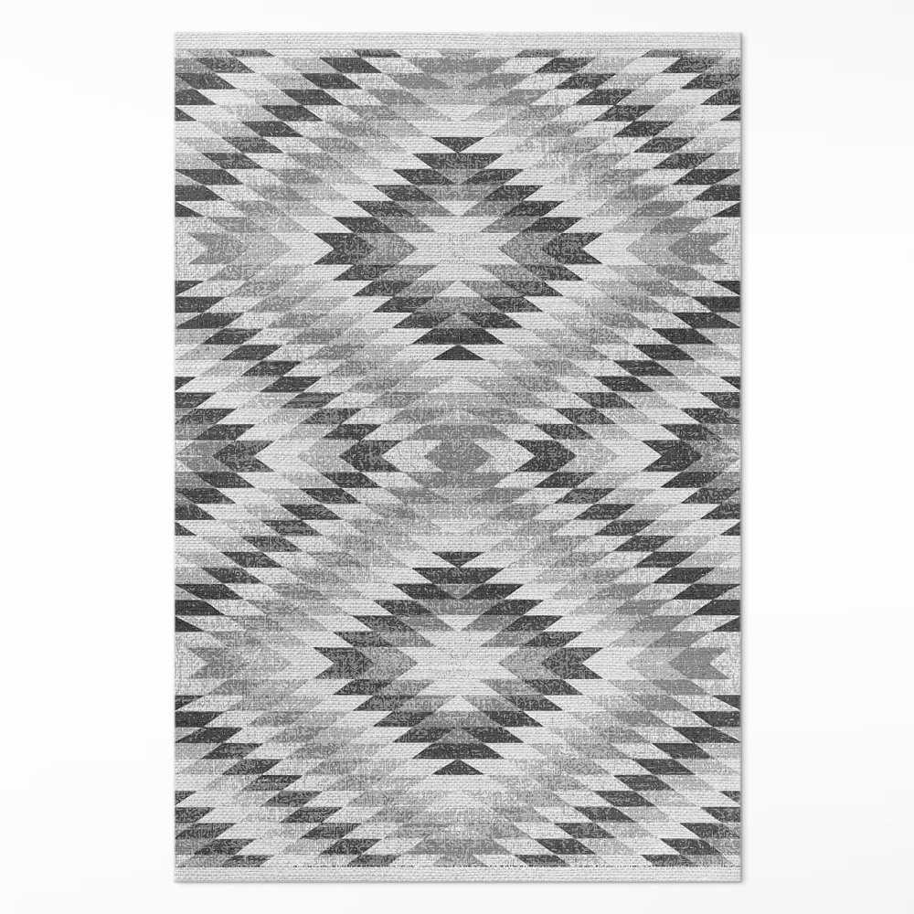 Dywan winylowy Szary geometryczny wzór imitacja tkaniny