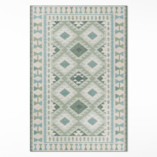 Dywan winylowy Zielone romby imitacja tkaniny