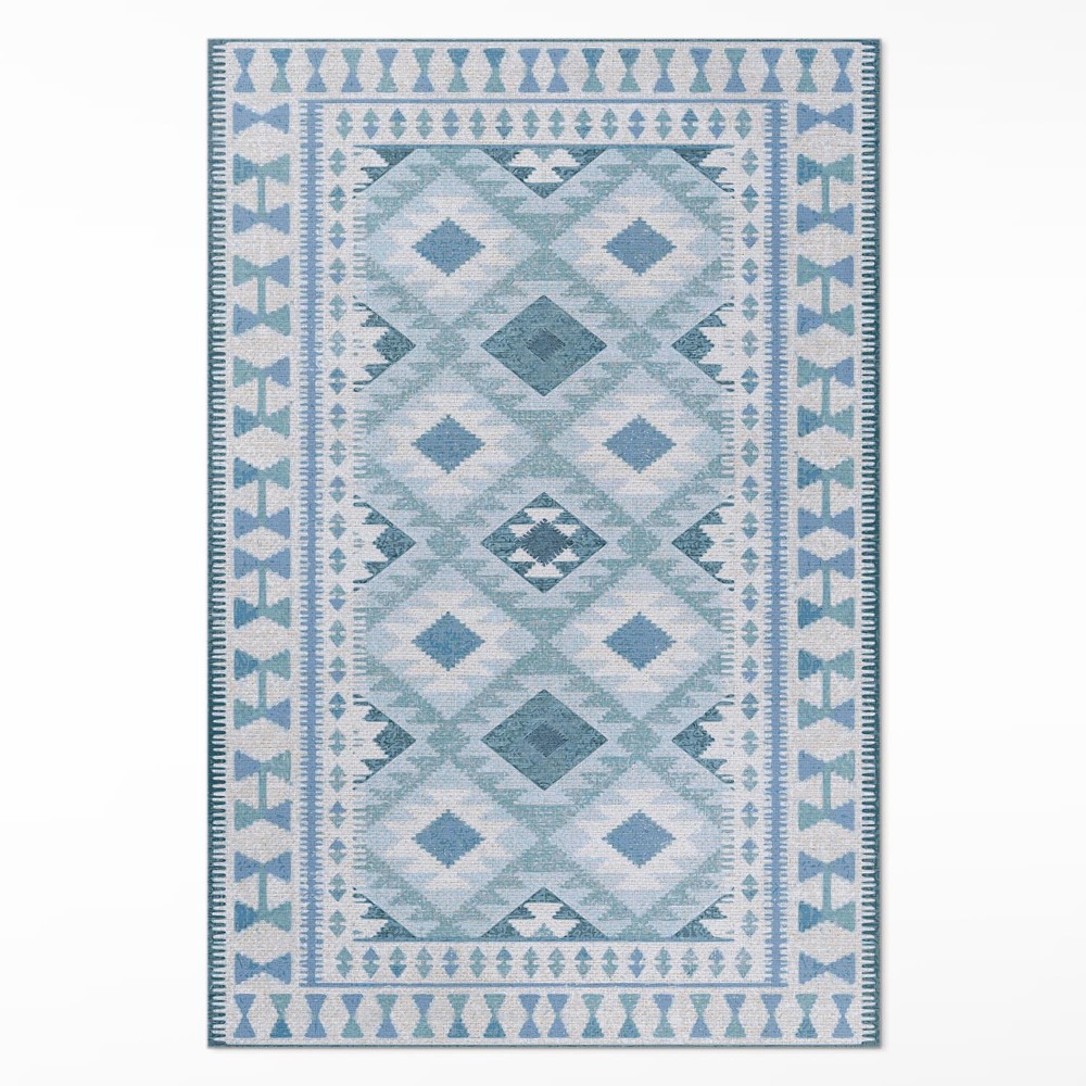 Dywan winylowy Niebieskie romby imitacja tkaniny