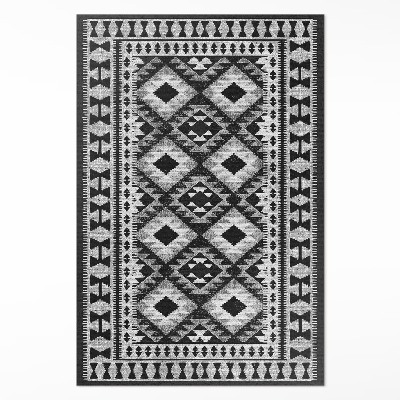 Dywan winylowy Czarne romby imitacja tkaniny