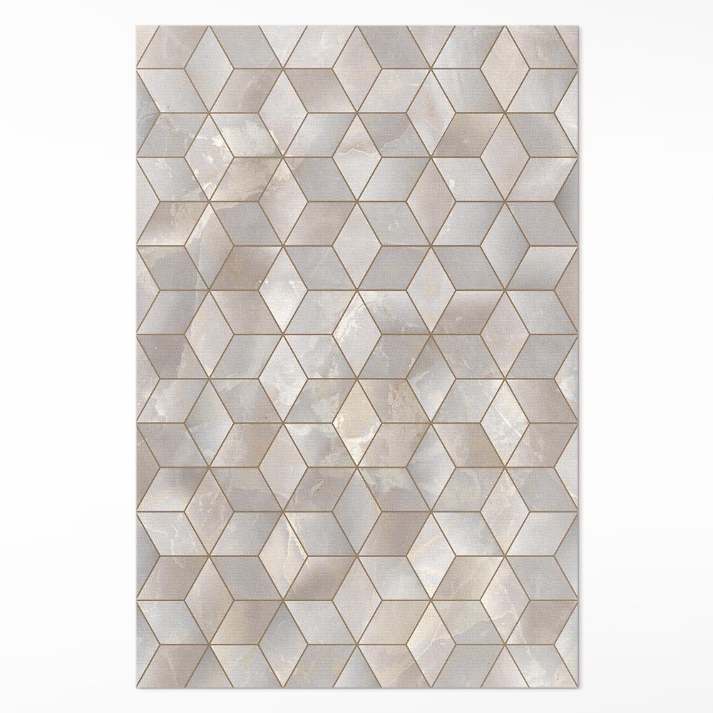 Dywan winylowy Sześciany wrażenie przestrzeni marmur