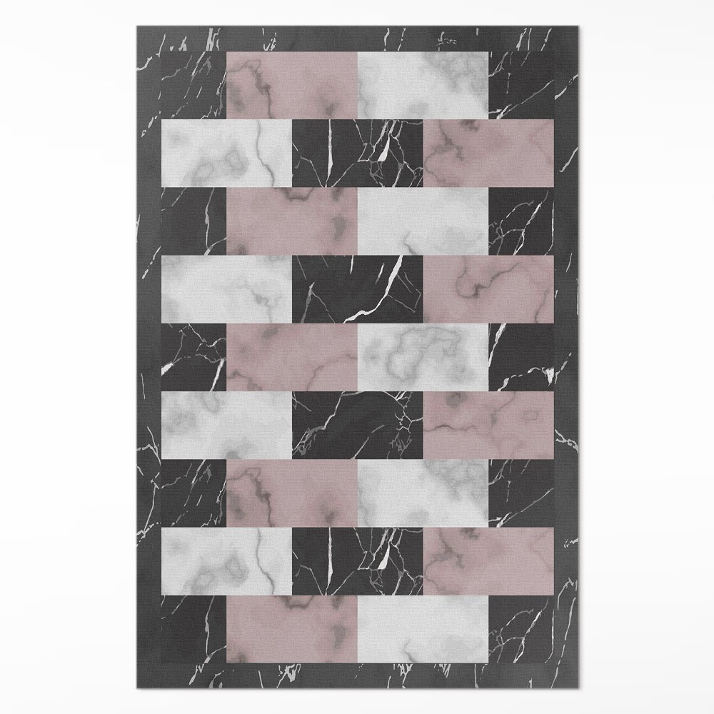 Dywan winylowy Marmurowa kostka modna mozaika