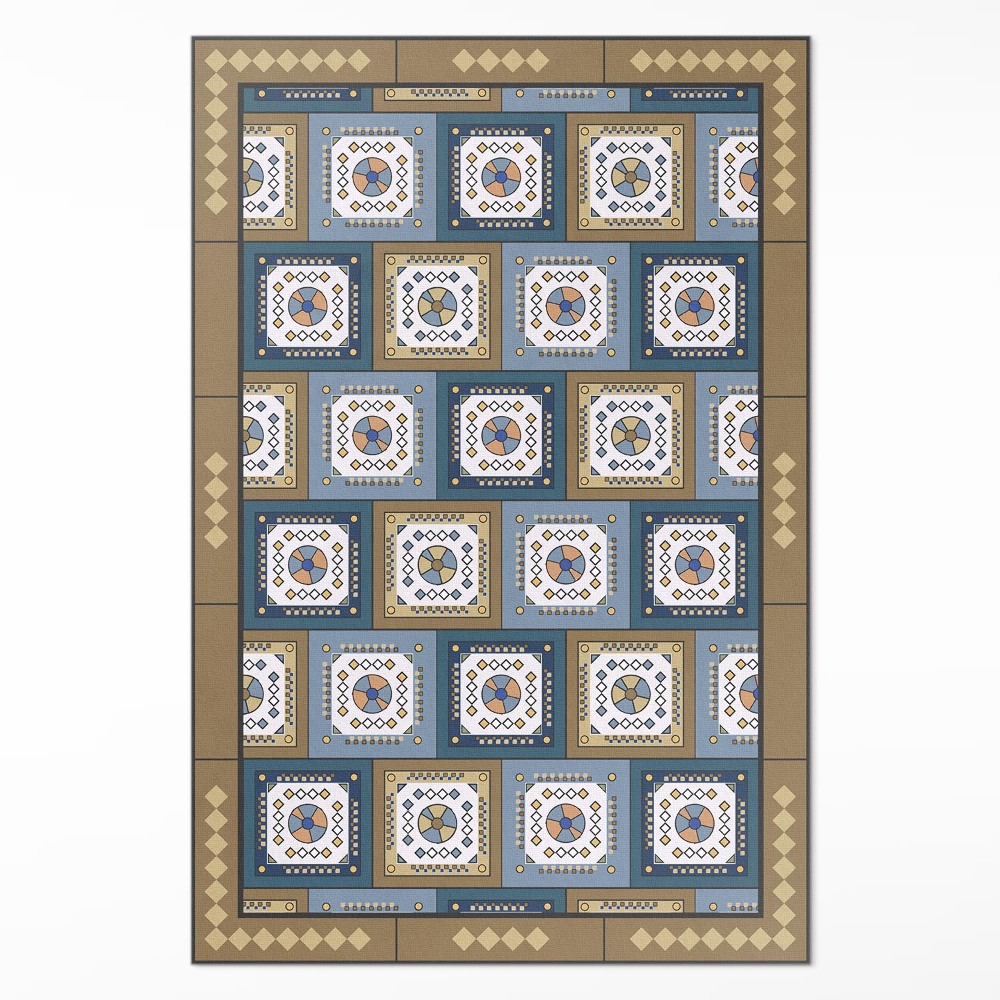 Dywan winylowy Geometryczna kostka wzór w stylu retro