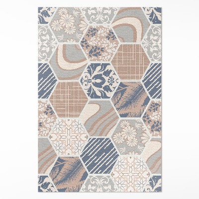 Dywan winylowy Hawajskie hexagony boho kafelki