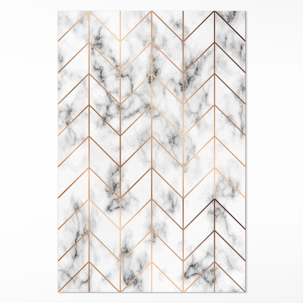 Dywan winylowy Jodełkowy marmur nowoczesne linie