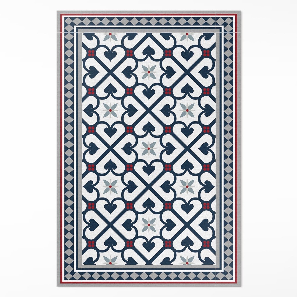 Dywan winylowy Kwieciste romby ozdobne płytki