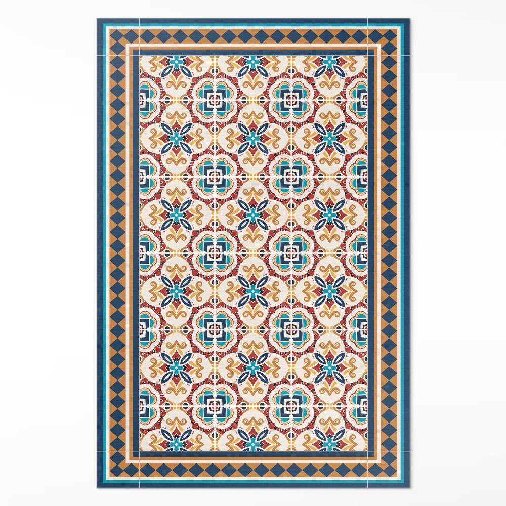 Dywan winylowy Kwiecista geometria ozdobne płytki