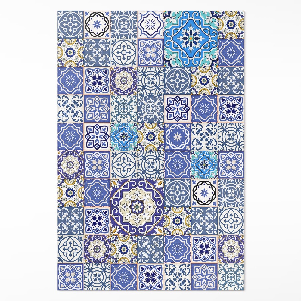 Dywan winylowy Hiszpańskie kwiaty dekoracyjna mozaika