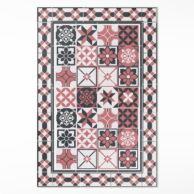 Dywan winylowy Trójkolorowa geometria ozdobne kafelki