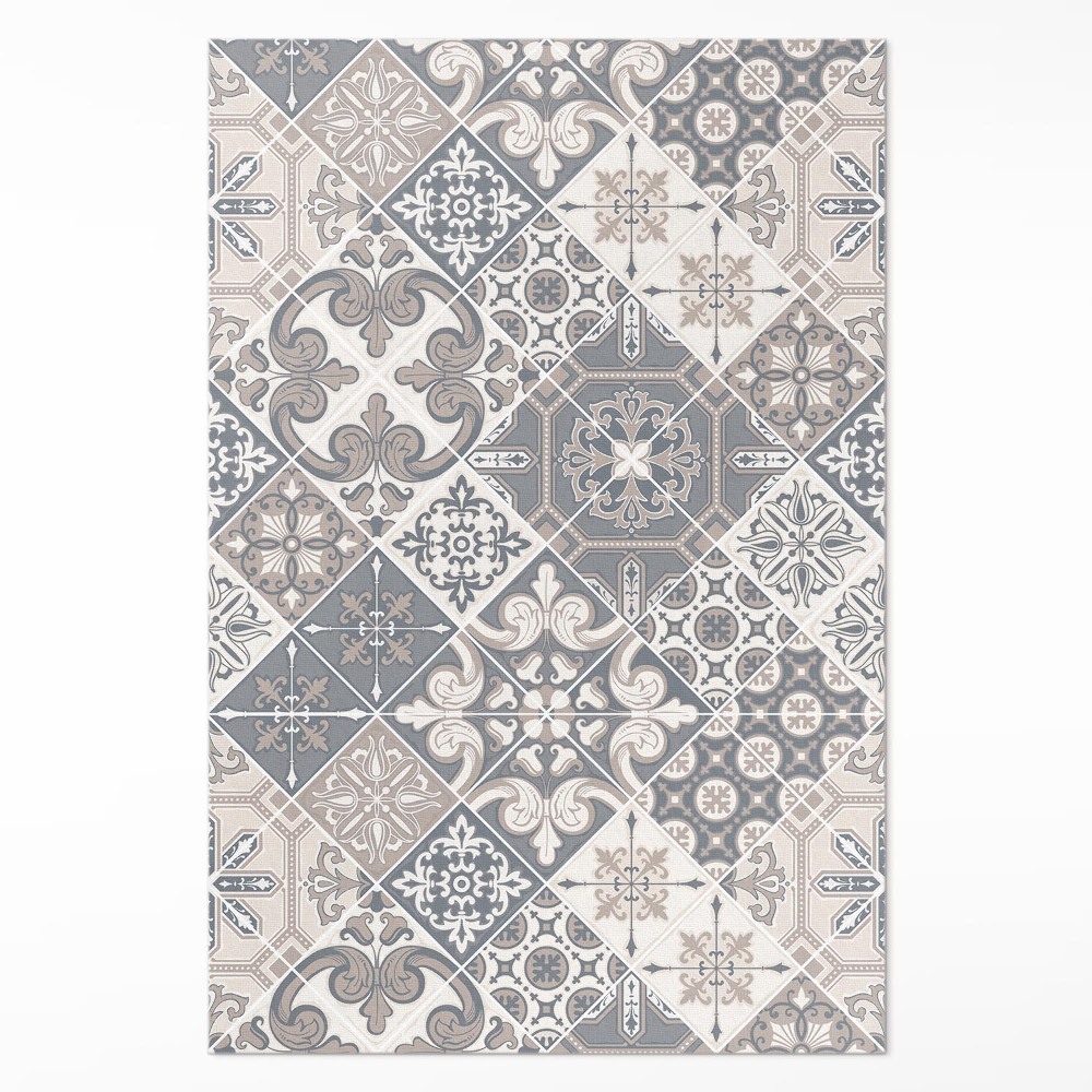 Dywan winylowy Katalońskie kwiaty wzorzysta mozaika