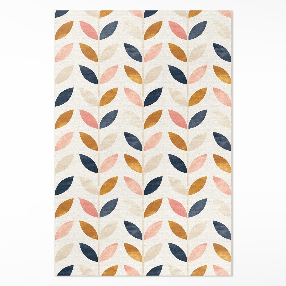Dywan winylowy Drobne listki akwarelowy styl boho