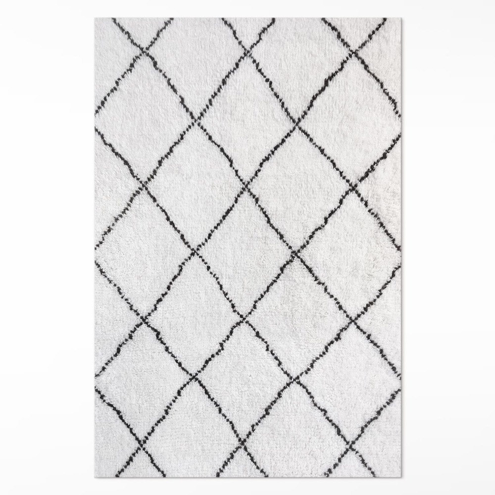 Dywan winylowy Czarne linie wzór imitacja pluszu