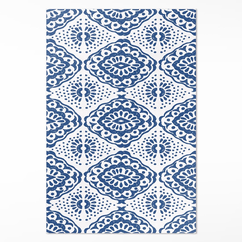 Dywan winylowy Niebieskie wzory dekoracyjne ornament