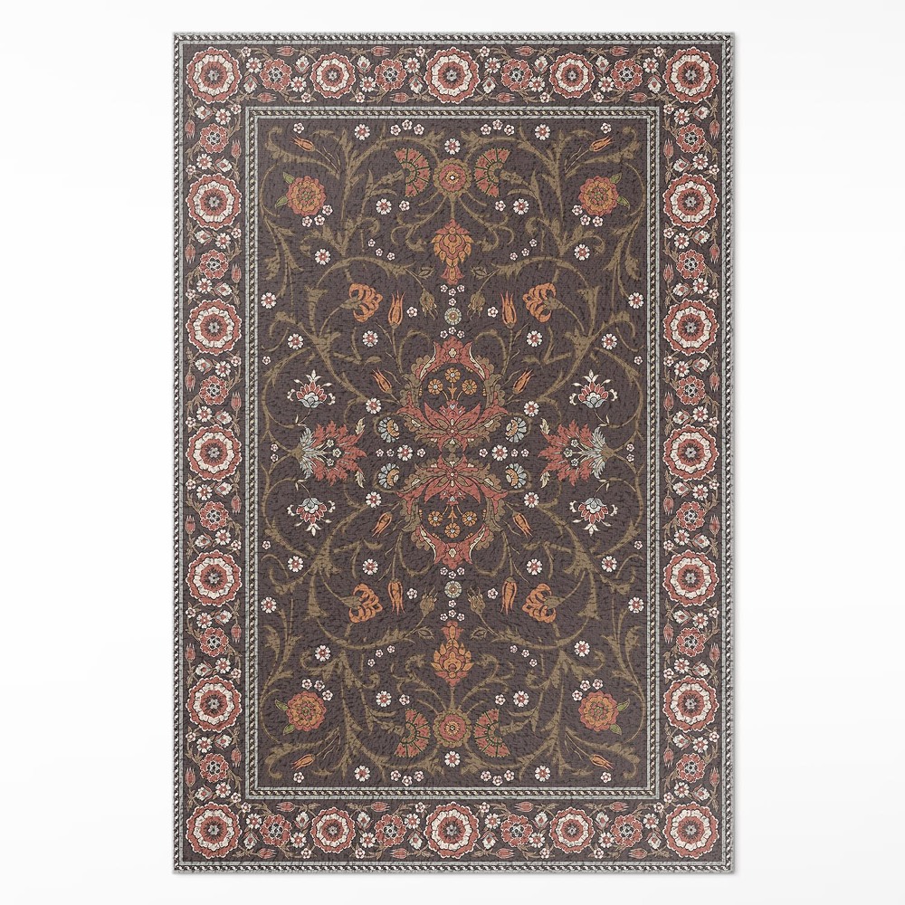 Dywan winylowy Klasyczne kwiaty ozdobne