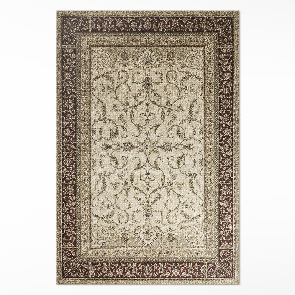 Dywan winylowy Klasyczny beżowy bluszcz dekoracyjny