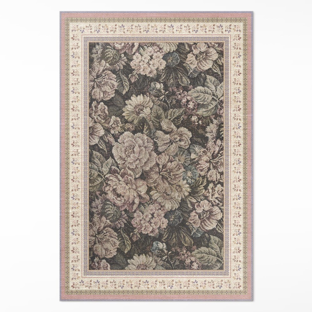 Dywan winylowy Kwiaty w starym stylu imitacja tkaniny