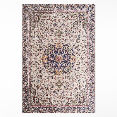 Dywan winylowy Klasyczny kwiatowy granat