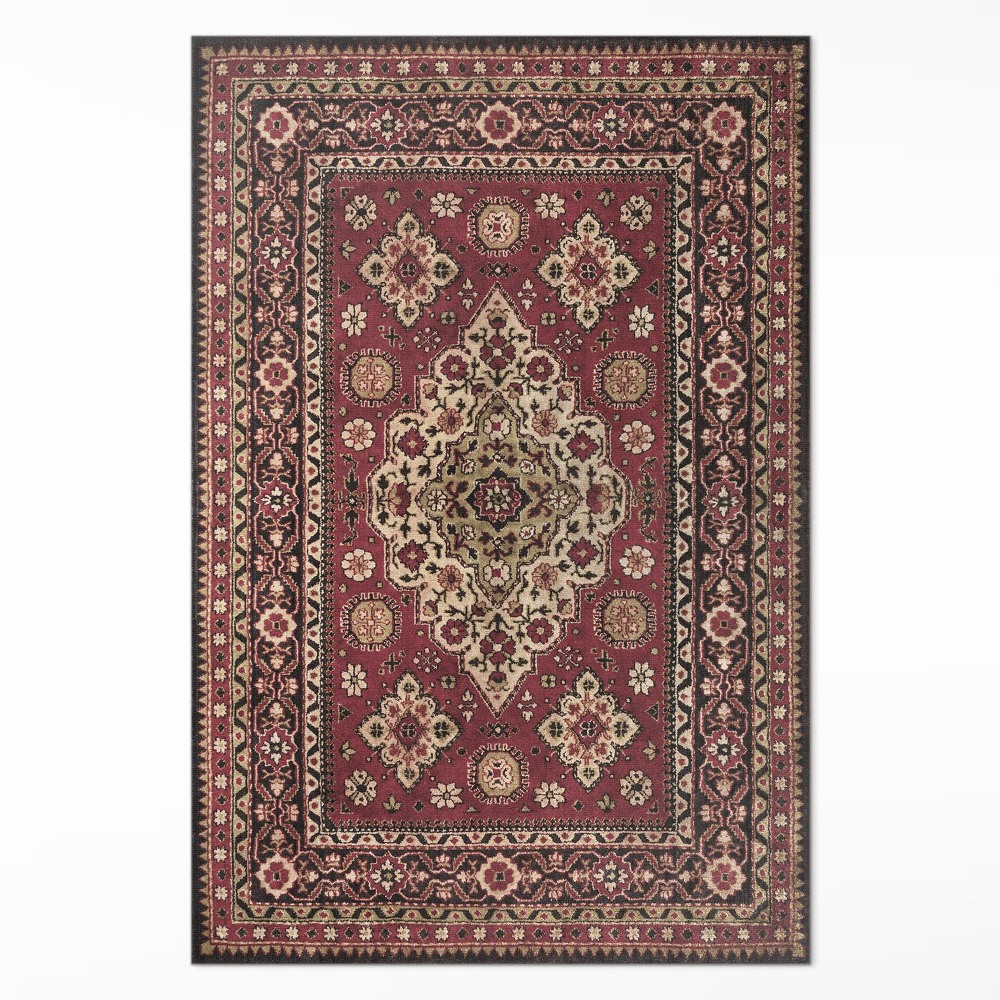 Dywan winylowy Vintage geometryczna czerwień